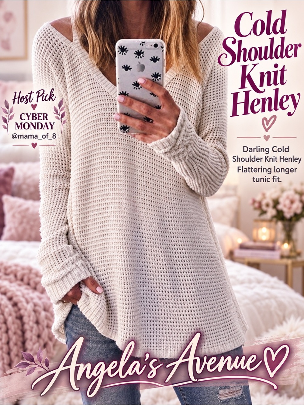 Cold Shoulder Knit Henley 🎉HOST PICK🎉 NEW